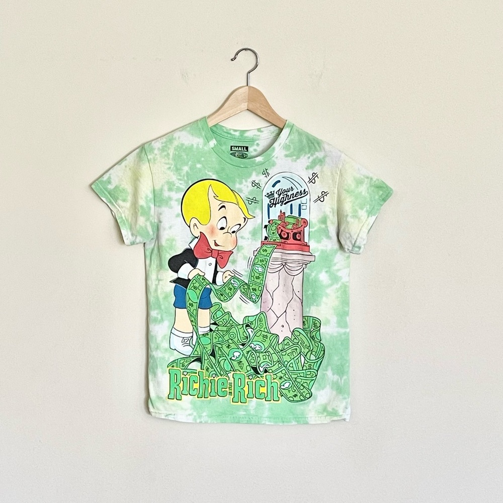 Your Highness x Richie Rich Money Makin' Machine Green Tie Dye T Shirt Women’s S